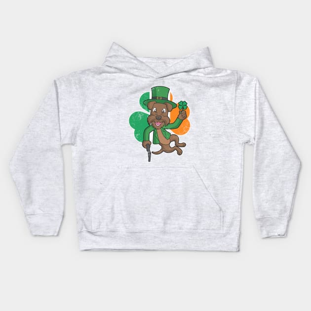 Irish Terrier Dog Lucky St Patrick's Day Kids Hoodie by E